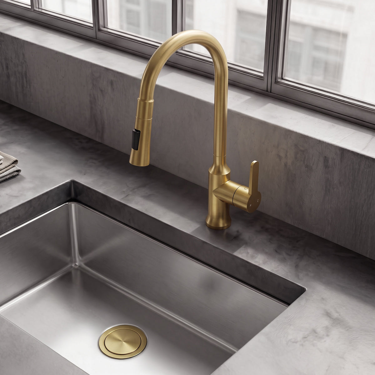 Single-Handle Pull-Down Kitchen Faucet With Dual Spray Modes