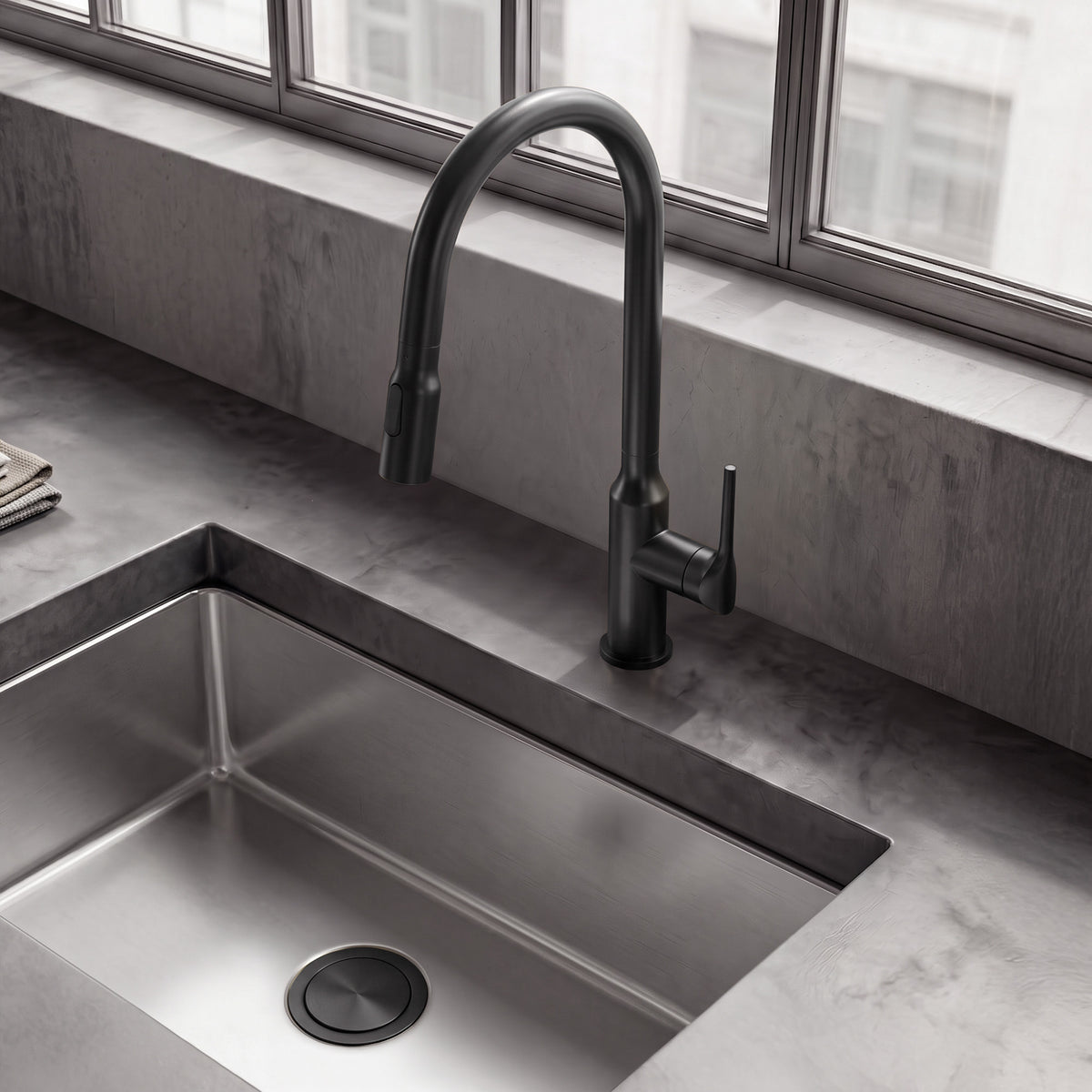 Single-Handle Pull-Down Kitchen Faucet With Dual Spray Modes