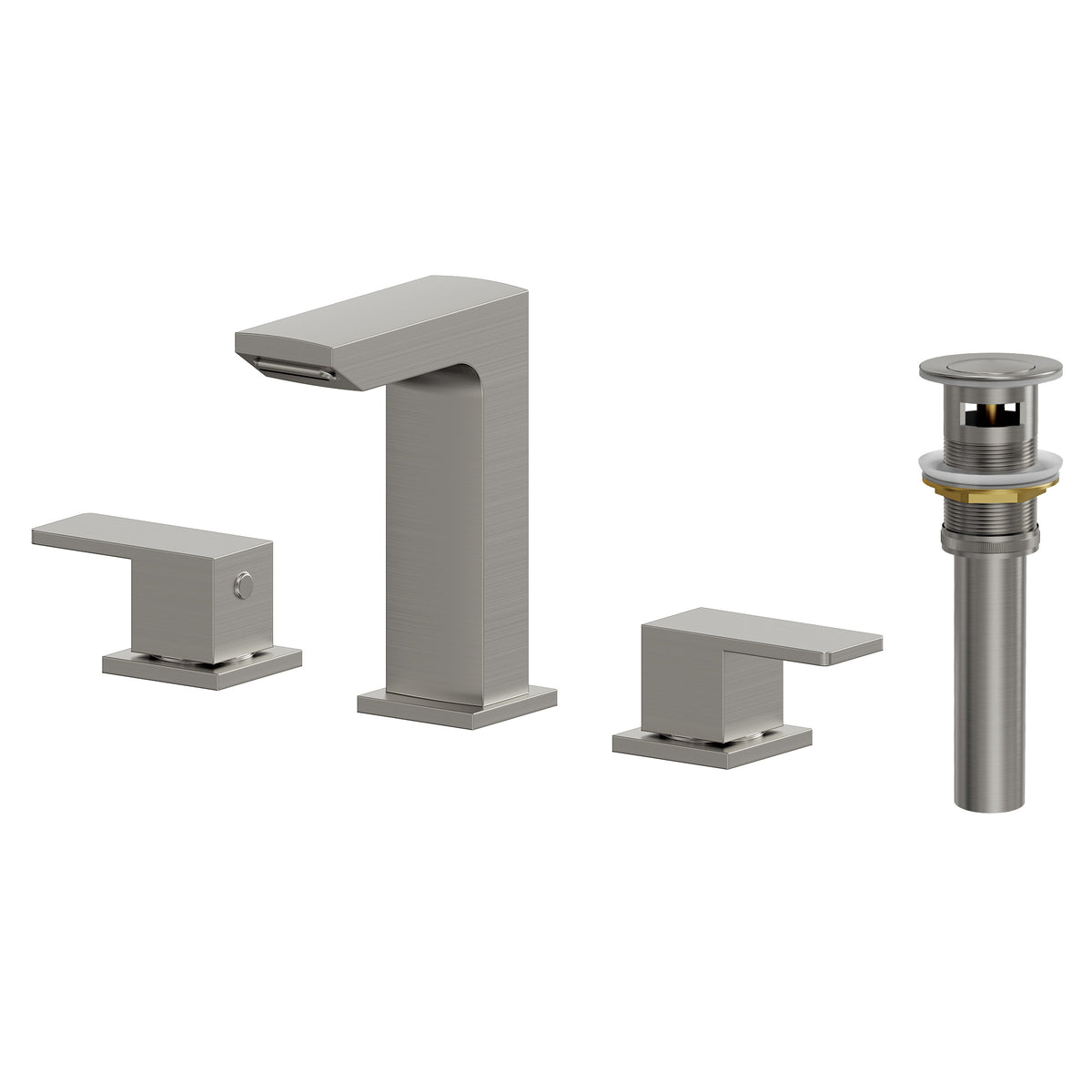 Two-Handle Mid Arc Widespread Bathroom Sink Faucet With Pop-Up Drain