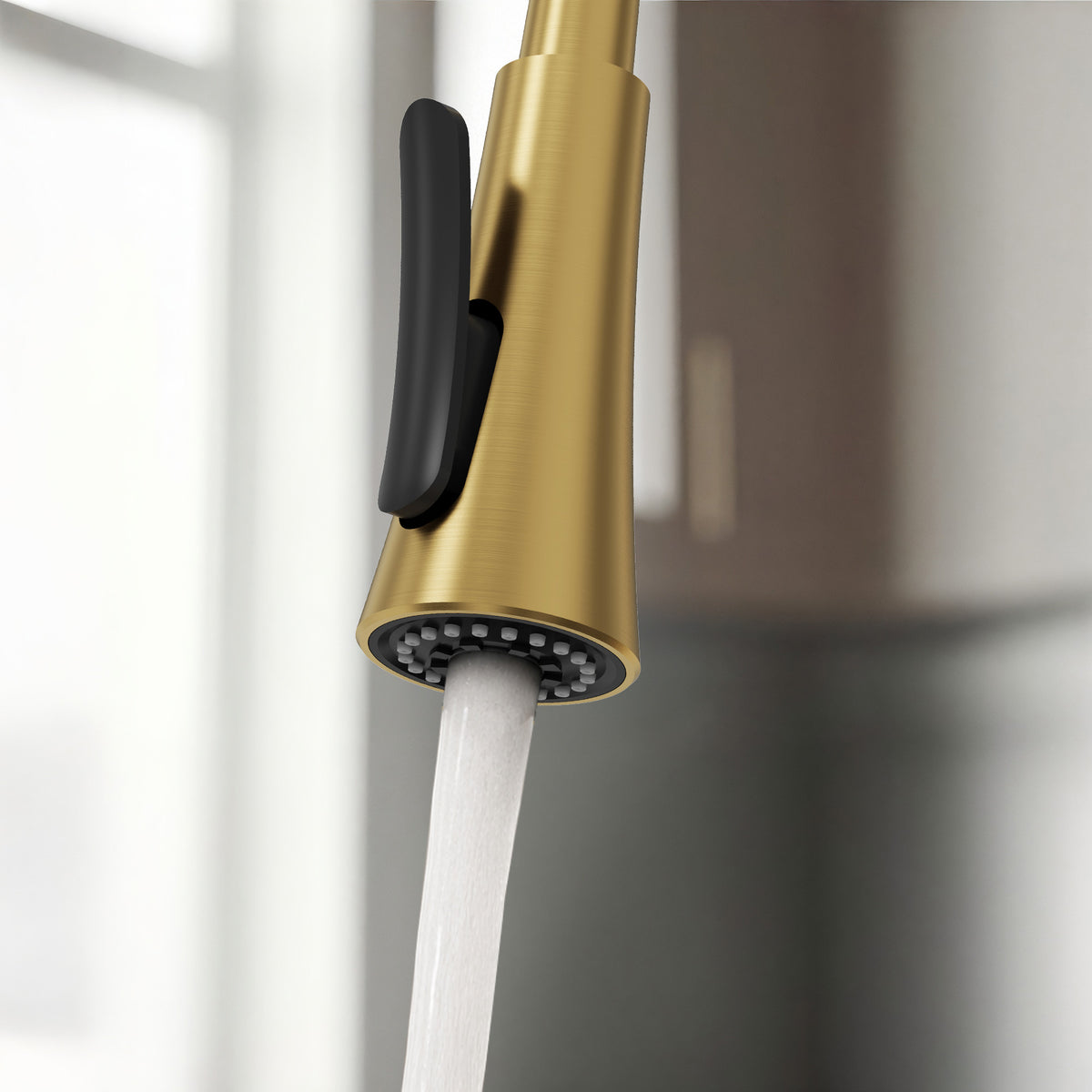 23.7-Inch Pre-Rinse Spring Kitchen Faucet with Pull-Down Spray