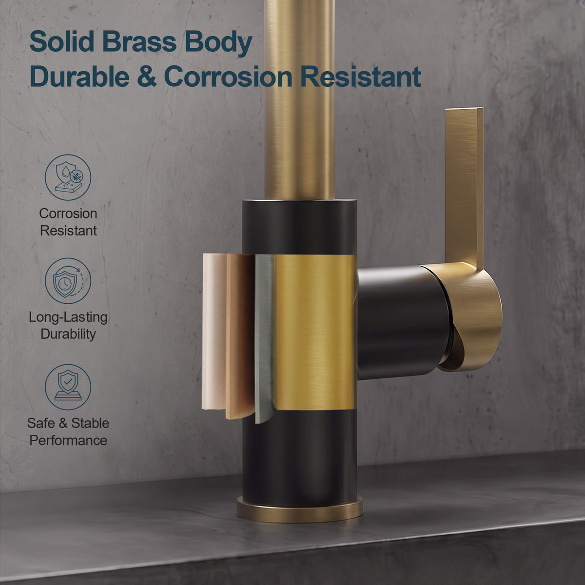 Single-Handle Pull-Down Kitchen Faucet with Dual Spray Modes