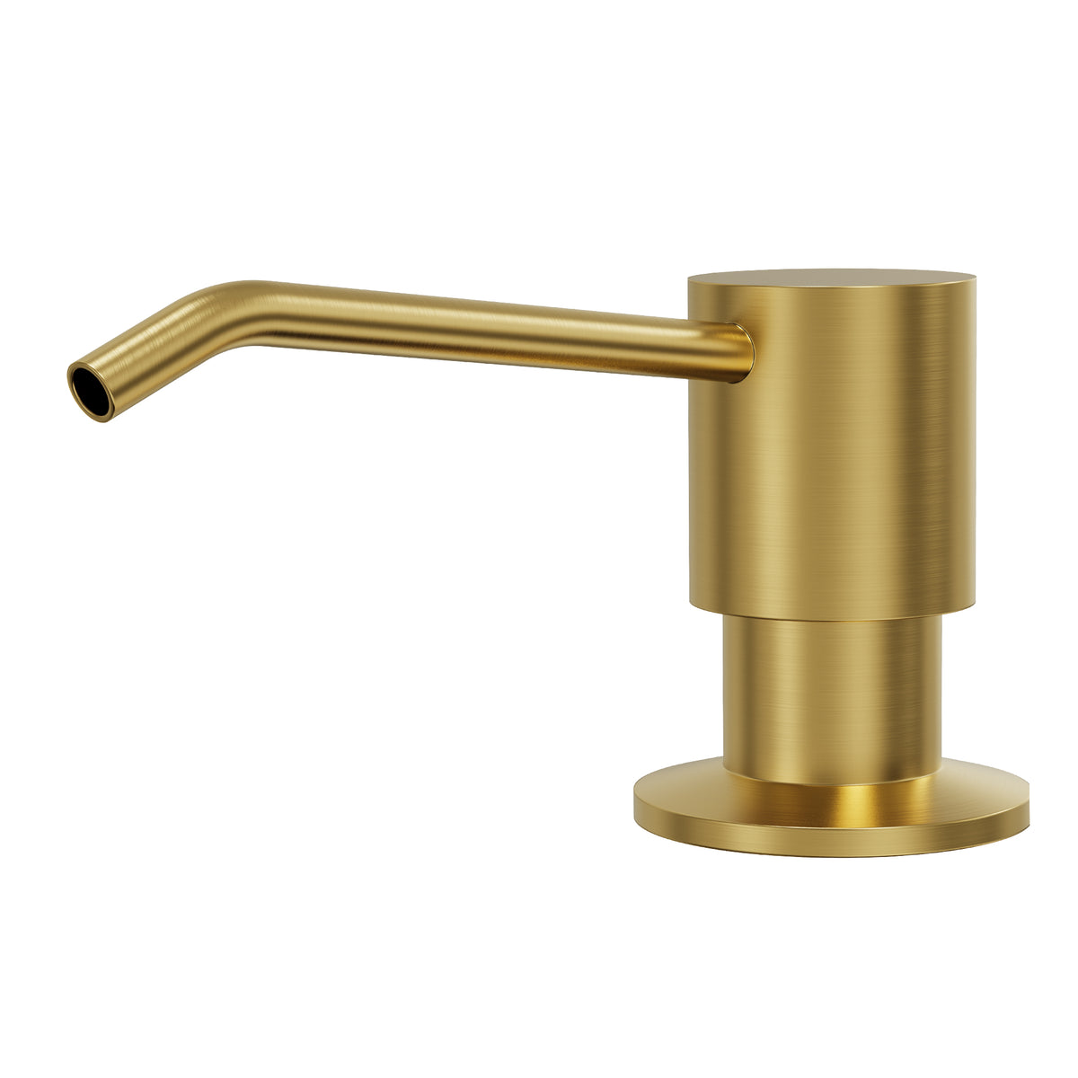 Deck-Mounted Liquid Soap Dispenser with Slim Pump Head and Straight Spout