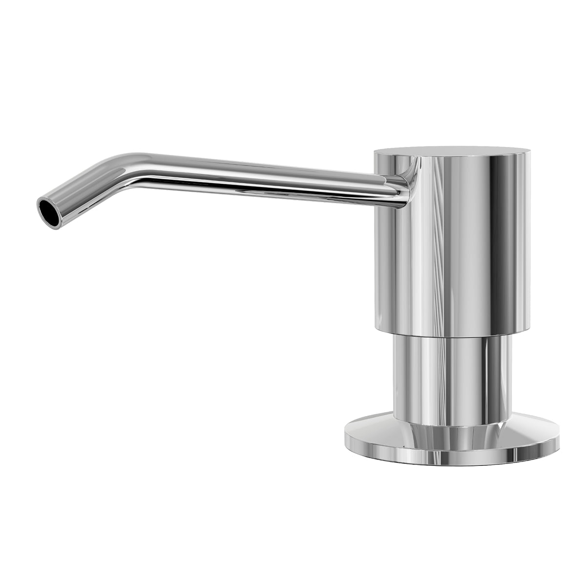 Deck-Mounted Liquid Soap Dispenser with Slim Pump Head and Straight Spout