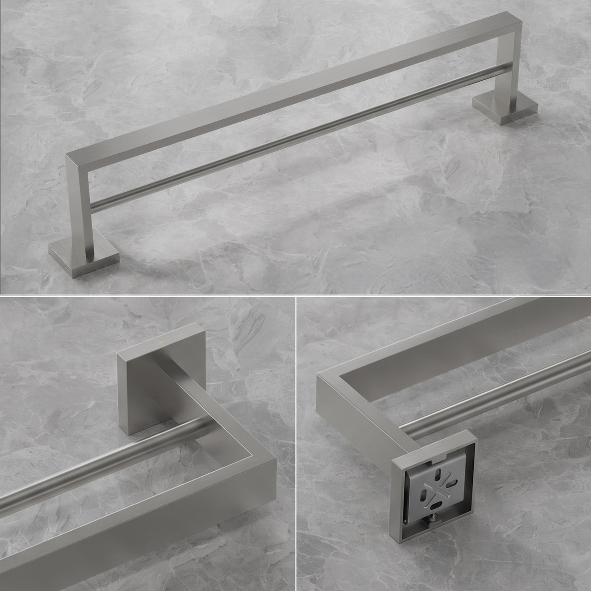 Wall Mounted Double Towel Bar for Bathroom Organization
