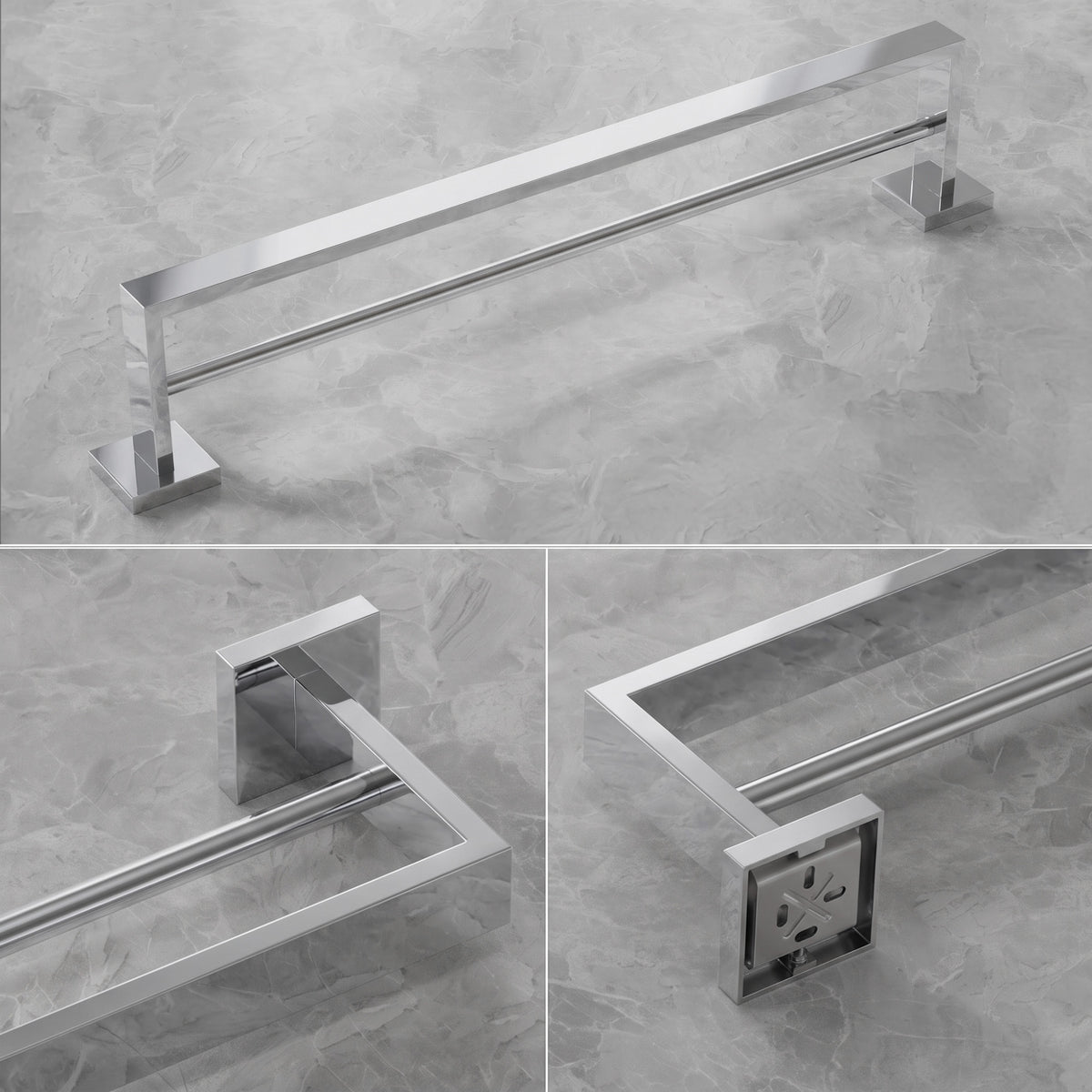Wall Mounted Double Towel Bar for Bathroom Organization
