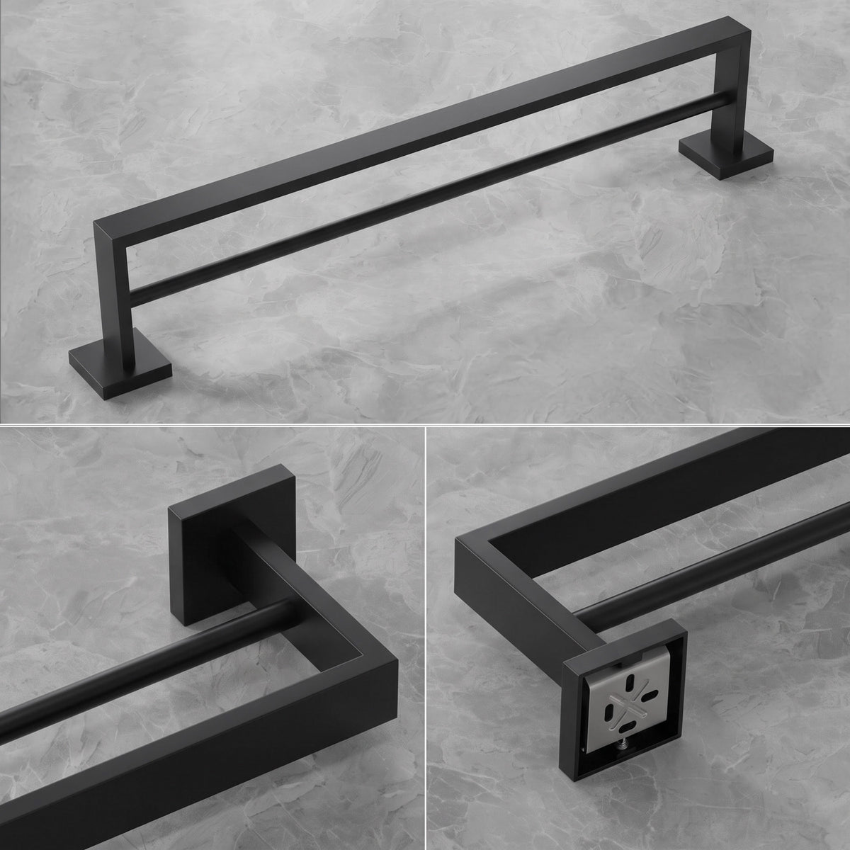 Wall Mounted Double Towel Bar for Bathroom Organization