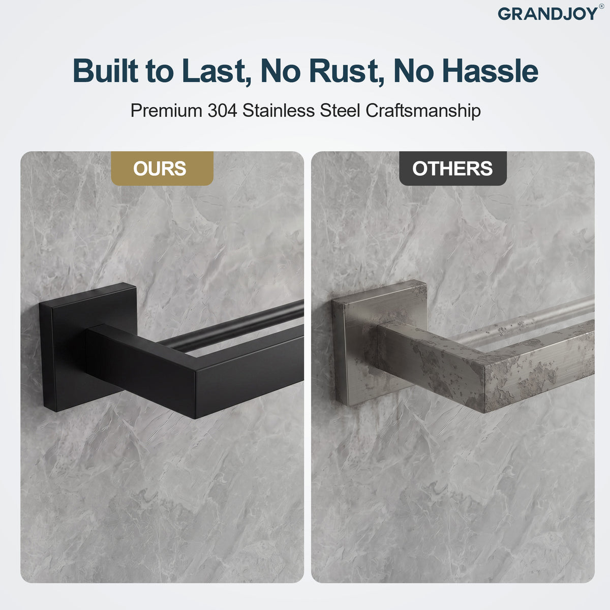Wall Mounted Double Towel Bar for Bathroom Organization