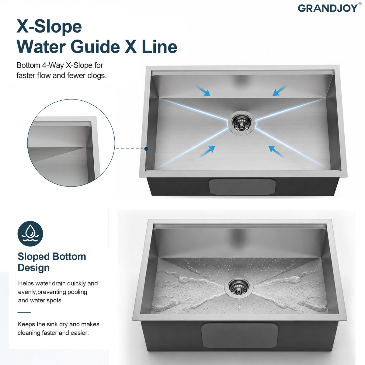 32-Inch Undermount Workstation Kitchen Sink with Four Accessories