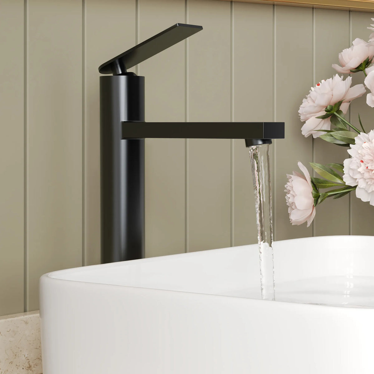 Single-Handle Vessel Bathroom Sink Faucet With Pop-Up Drain