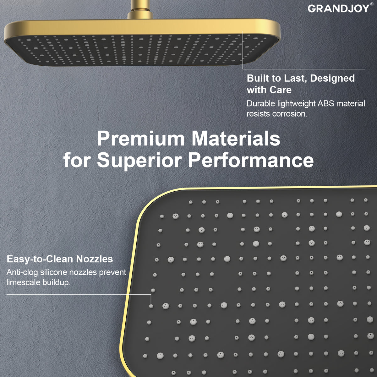 Exposed Shower System with Wide Rain Head and Handheld Spray