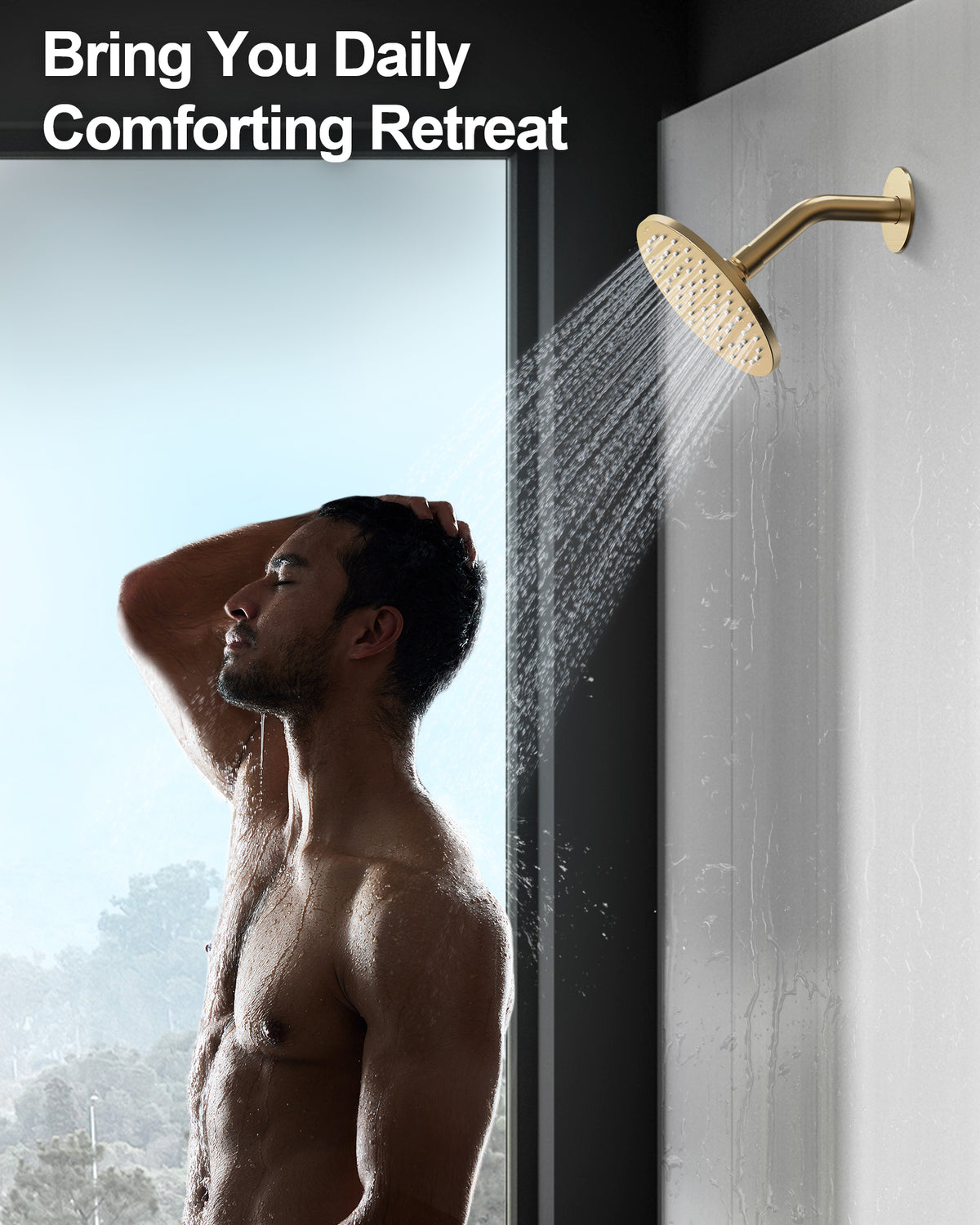 Round Wall-Mounted Dual Shower System with Handheld Spray