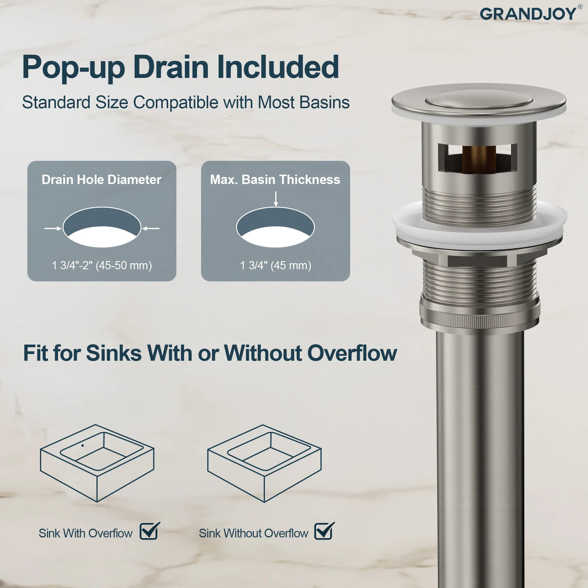 Single-Handle Vessel Bathroom Sink Faucet With Pop-Up Drain