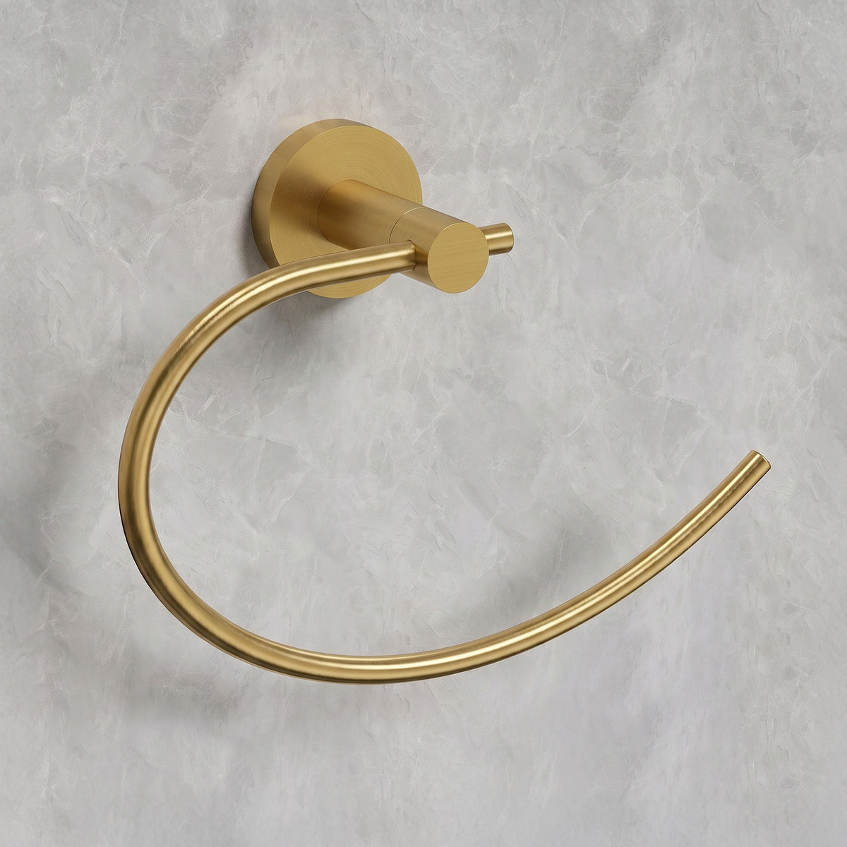 Circular Wall-Mounted Swing-Arm Towel Ring with 180-Degree Pivot
