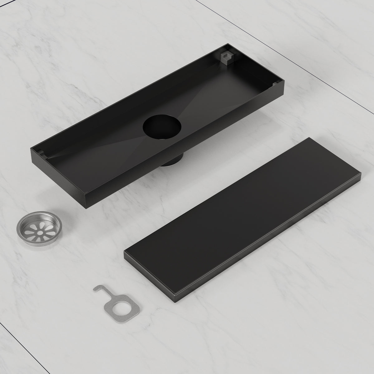12-Inch Reversible Linear Shower Drain with Anti-Odor Core