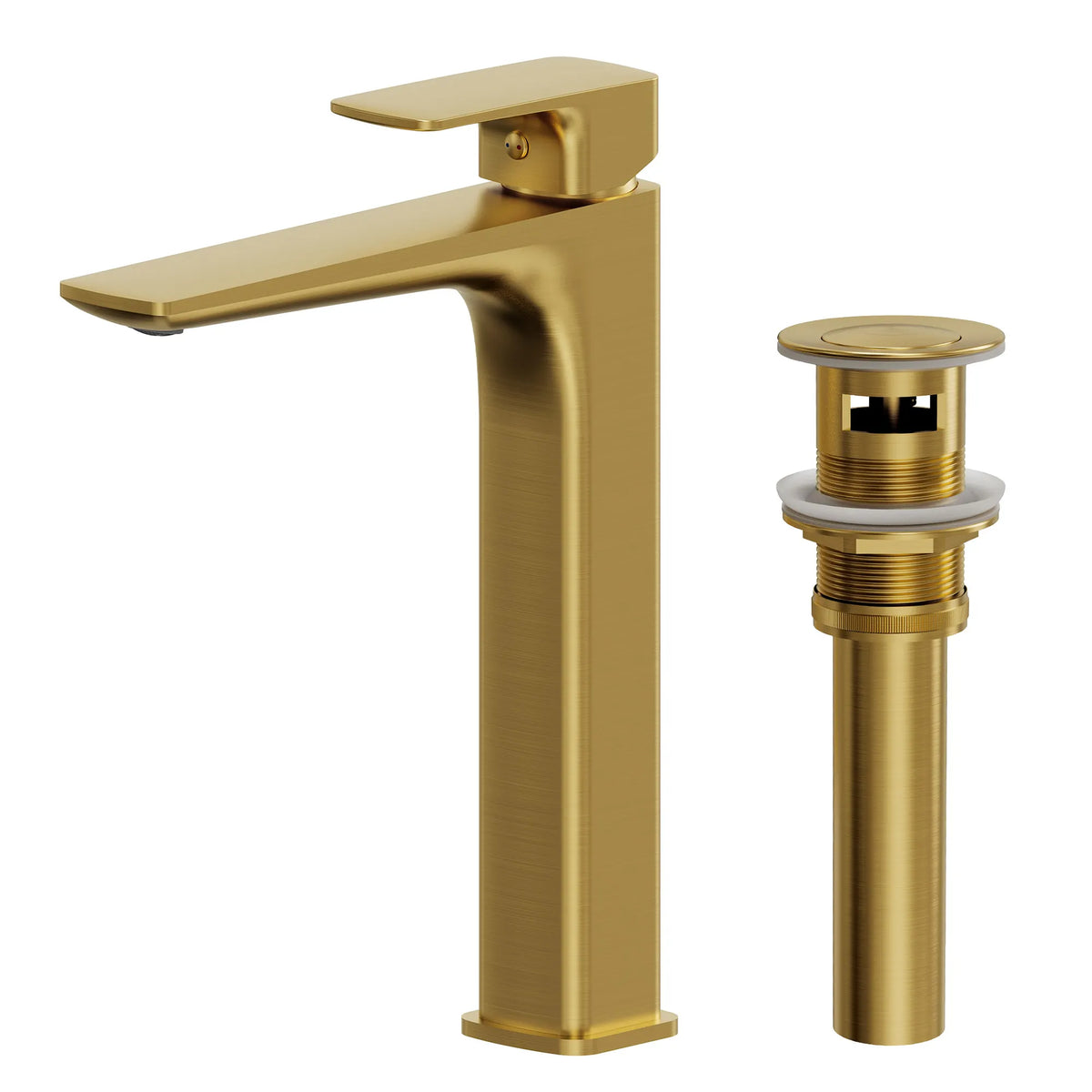 Single-Handle Vessel Bathroom Sink Faucet With Pop-Up Drain