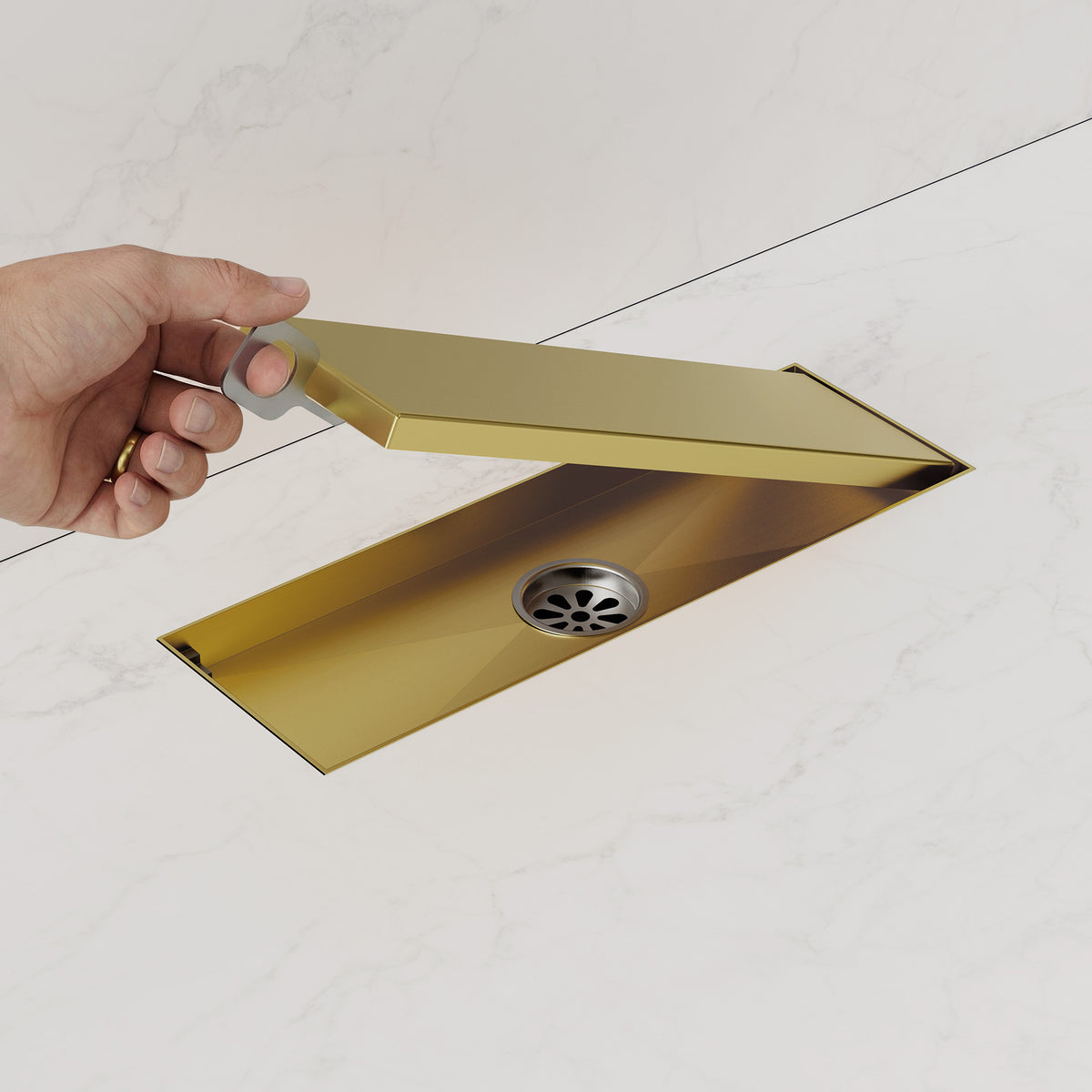 12-Inch Reversible Linear Shower Drain with Anti-Odor Core