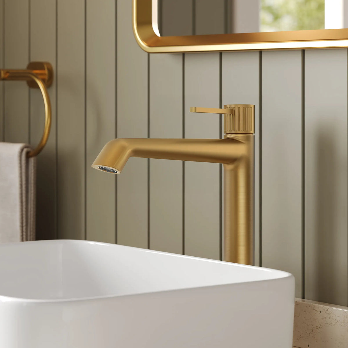 Single-Handle Vessel Bathroom Sink Faucet With Pop-Up Drain