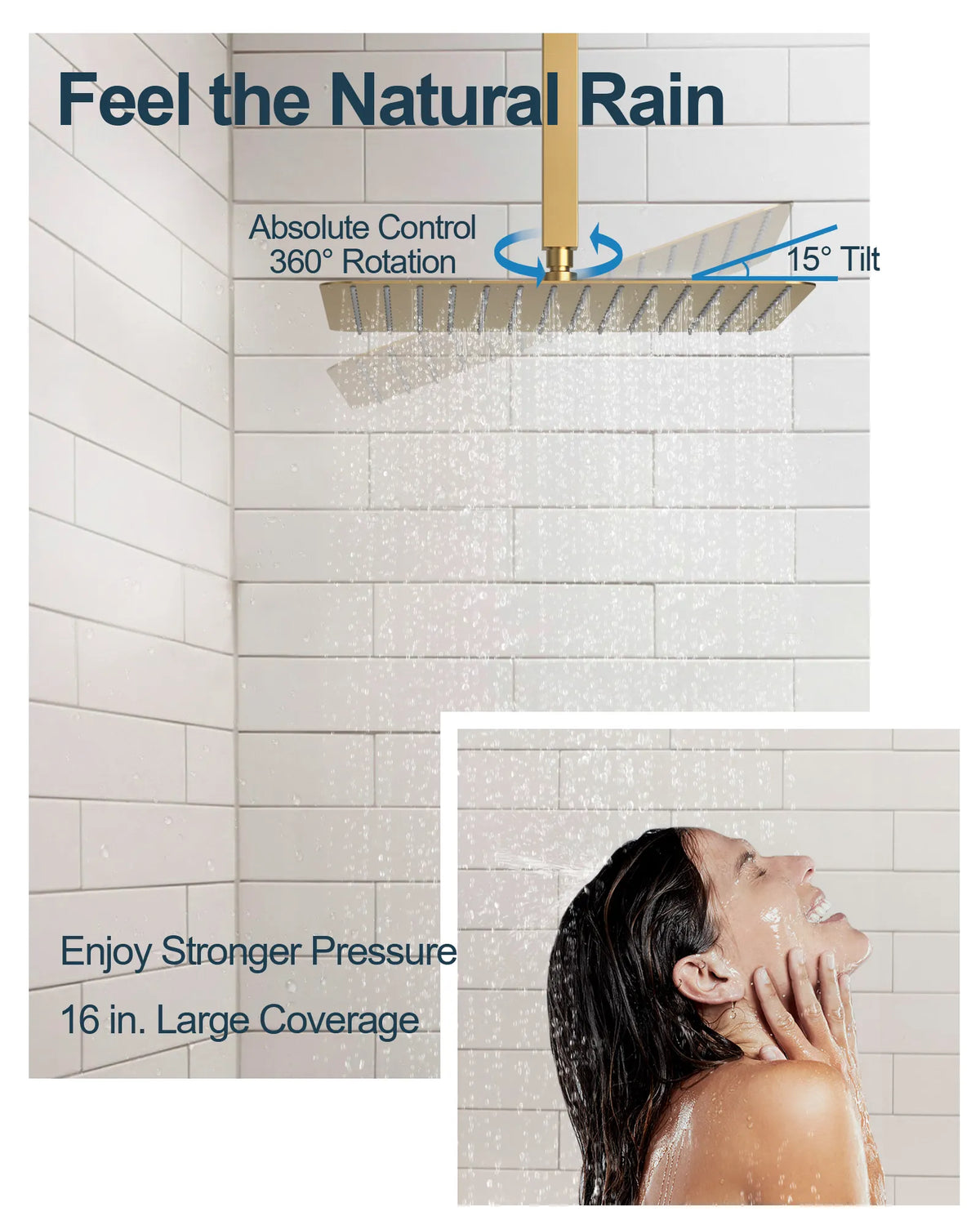 Ceiling-Mounted Multi-Spray Shower System with Secondary Wall Head