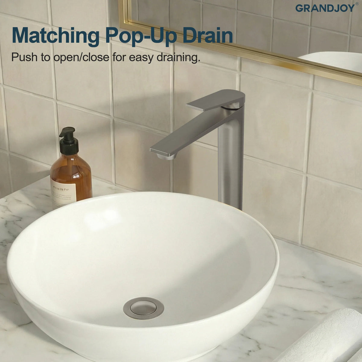 Single-Handle Vessel Bathroom Sink Faucet With Pop-Up Drain