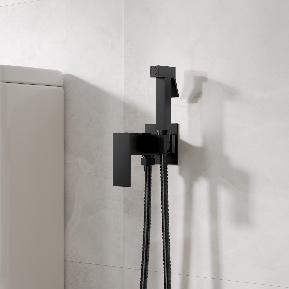 Wall-Mounted Brass Bidet Sprayer Set with Hot and Cold Control