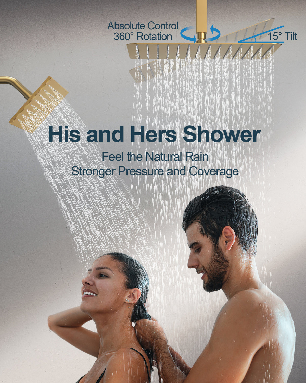 Ceiling-Mounted Multi-Spray Shower System with Secondary Wall Head