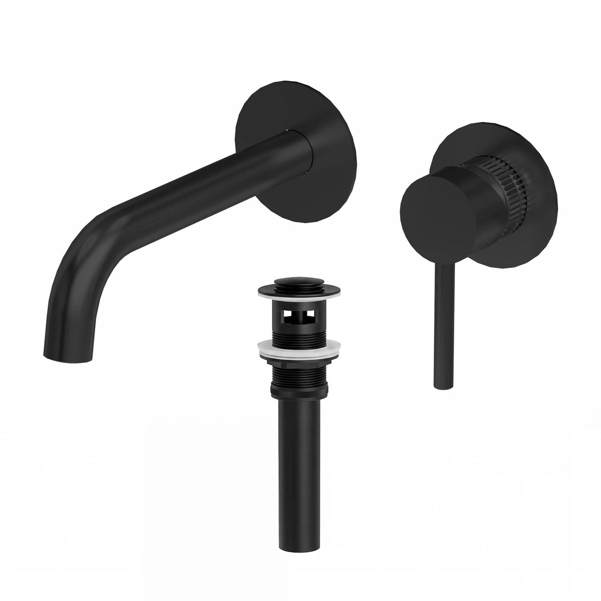 Single-Handle Wall-Mount Bathroom Sink Faucet With Pop-Up Drain