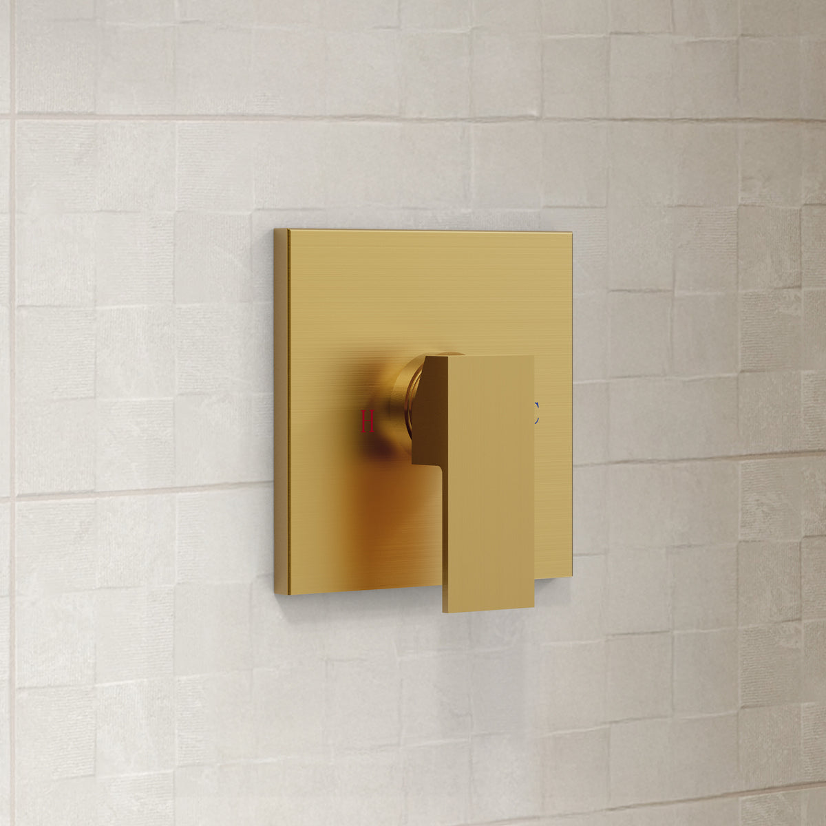 Wall-Mounted Square Rain Shower System with Pressure-Balanced Valve