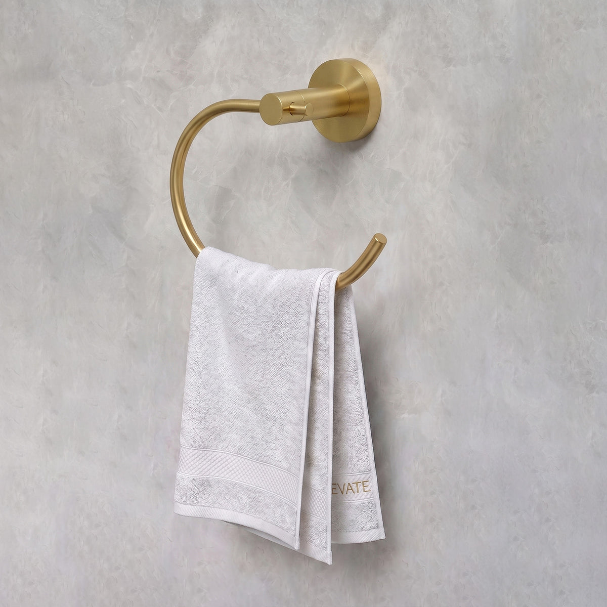 Circular Wall-Mounted Swing-Arm Towel Ring with 180-Degree Pivot