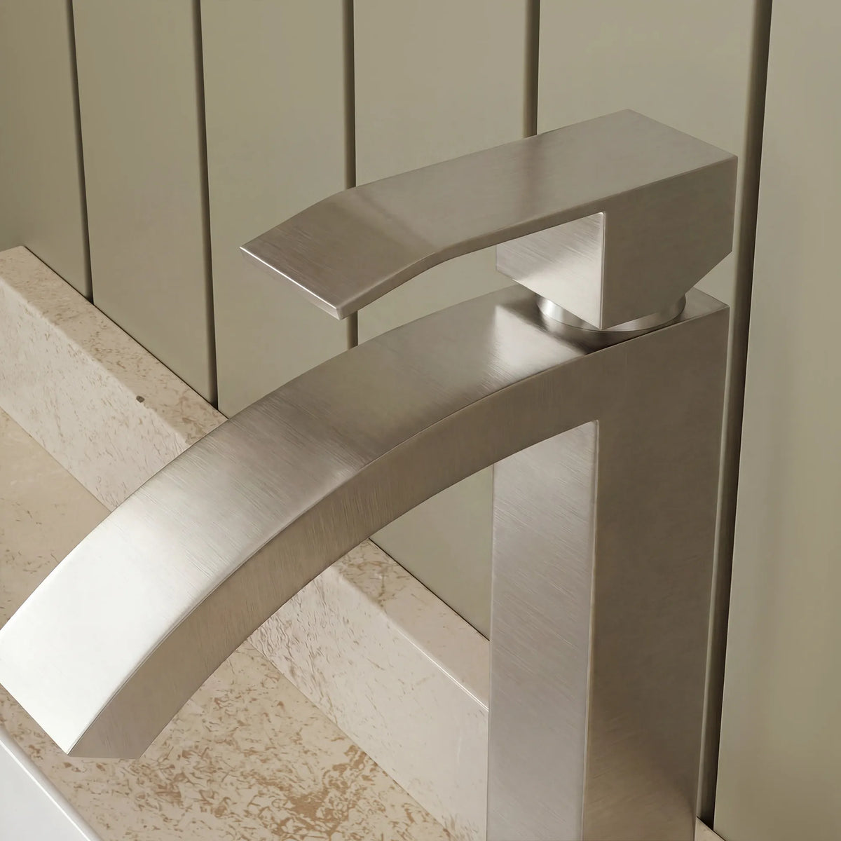 Single-Handle Vessel Bathroom Sink Faucet With Pop-Up Drain