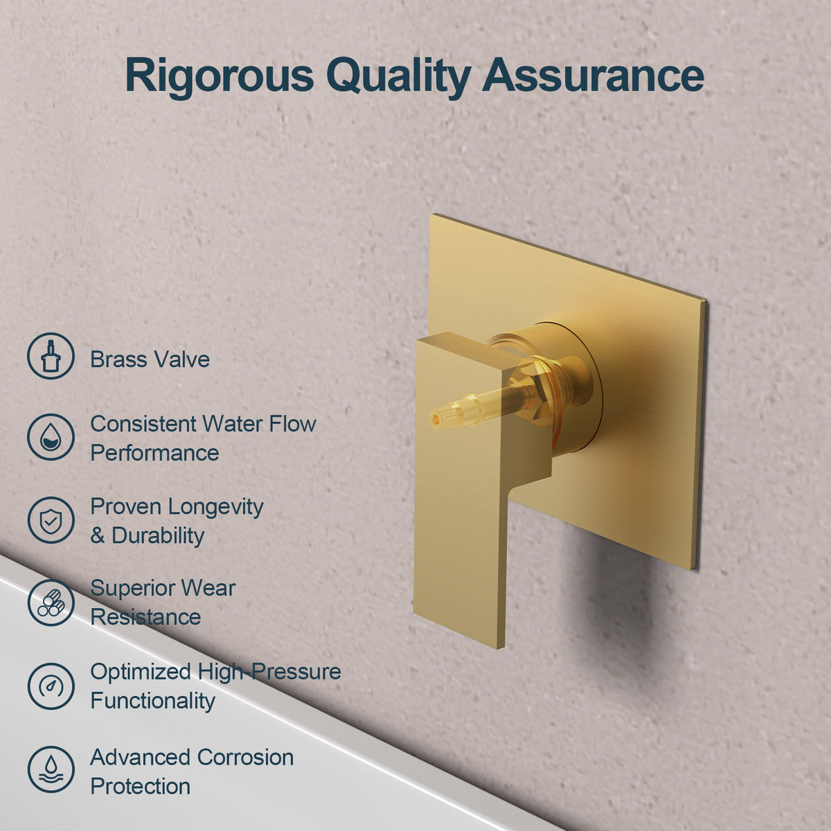 Concealed Wall-Mounted Waterfall Bathtub Faucet with Single-Handle Control