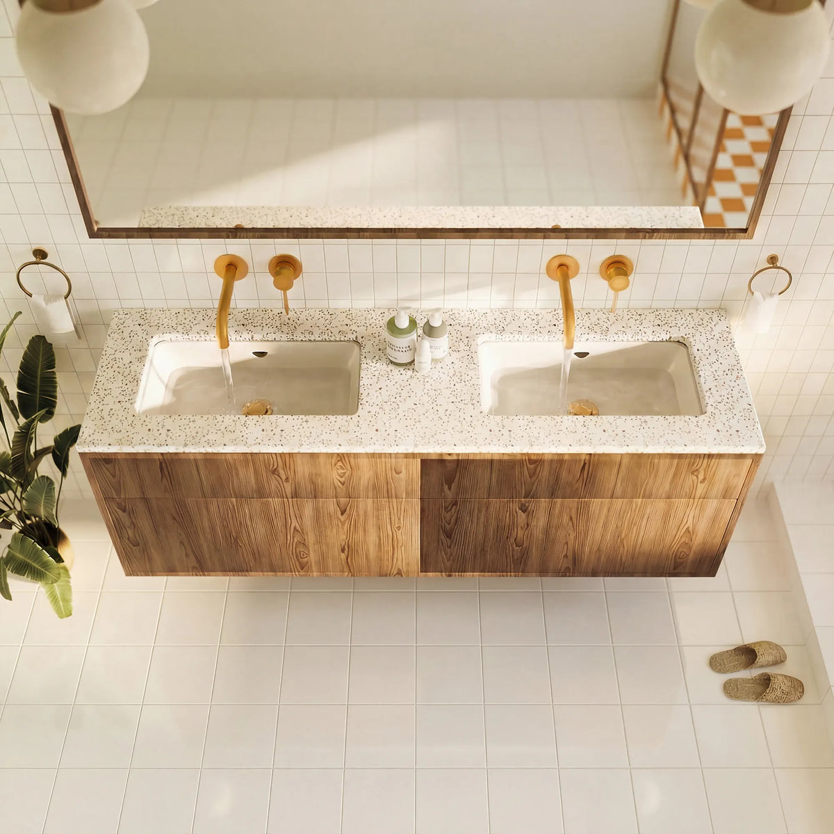 Single-Handle Wall-Mount Bathroom Sink Faucet With Pop-Up Drain