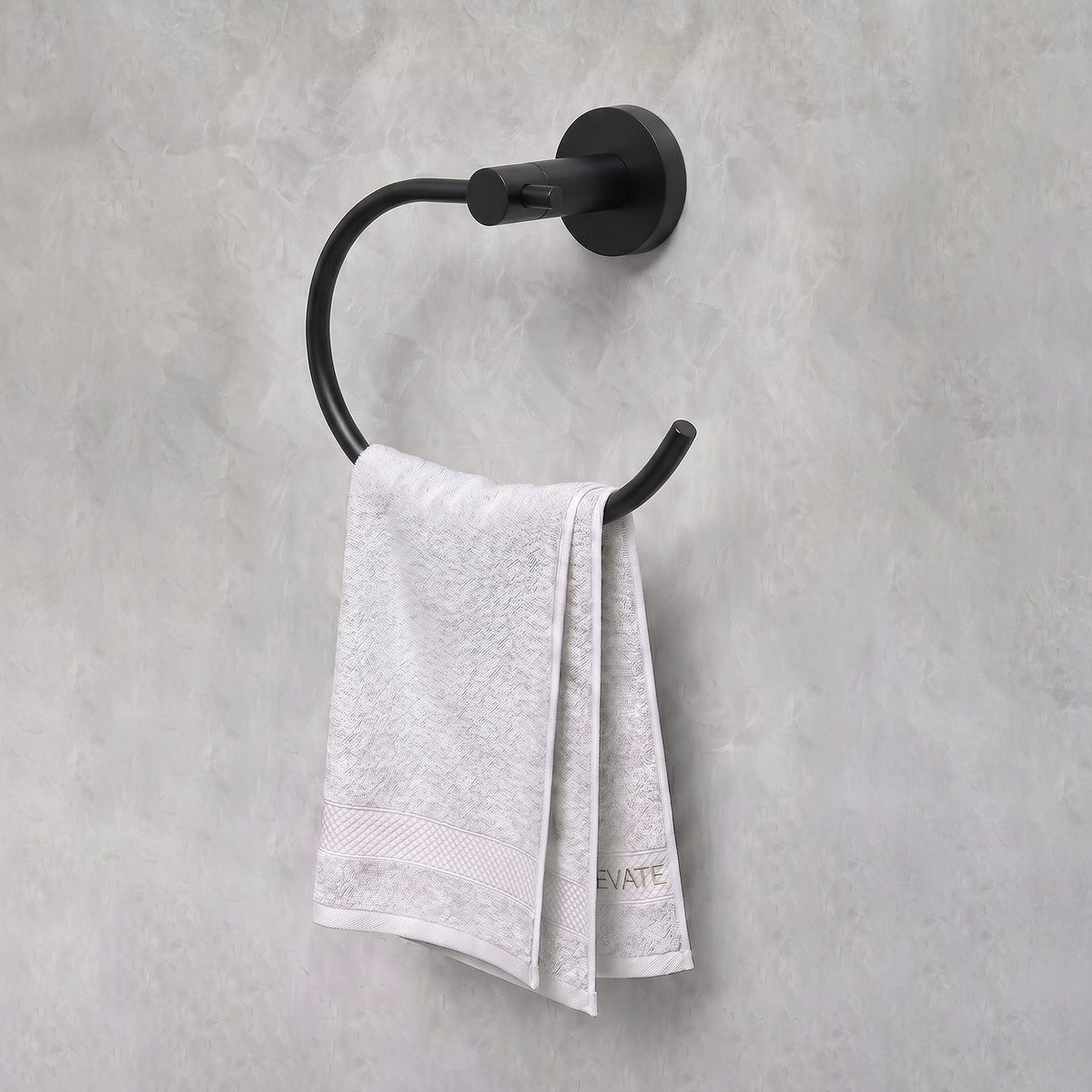 Circular Wall-Mounted Swing-Arm Towel Ring with 180-Degree Pivot