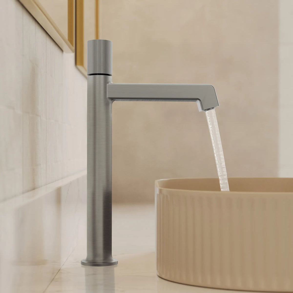 Single-Handle Vessel Bathroom Sink Faucet With Pop-Up Drain