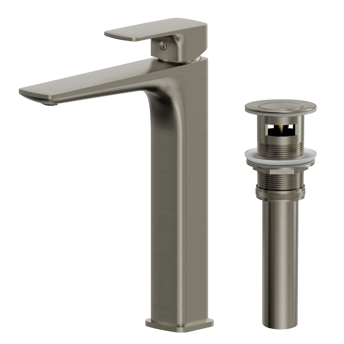 Single-Handle Vessel Bathroom Sink Faucet With Pop-Up Drain