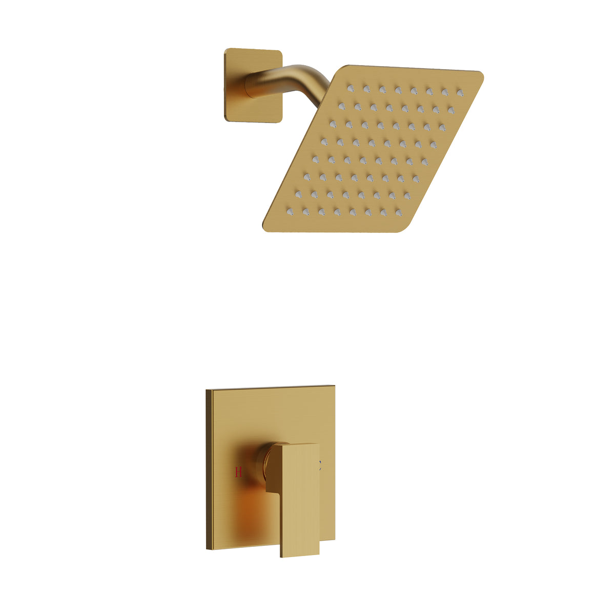 Wall-Mounted Square Rain Shower System with Pressure-Balanced Valve