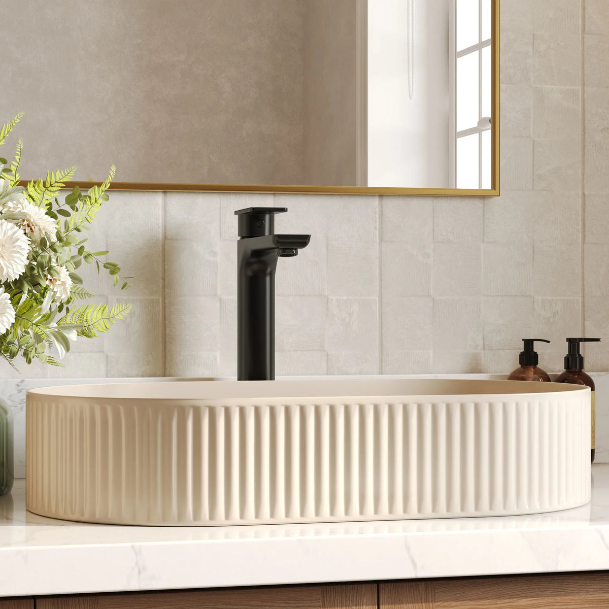 Single-Handle Vessel Bathroom Sink Faucet With Pop-Up Drain