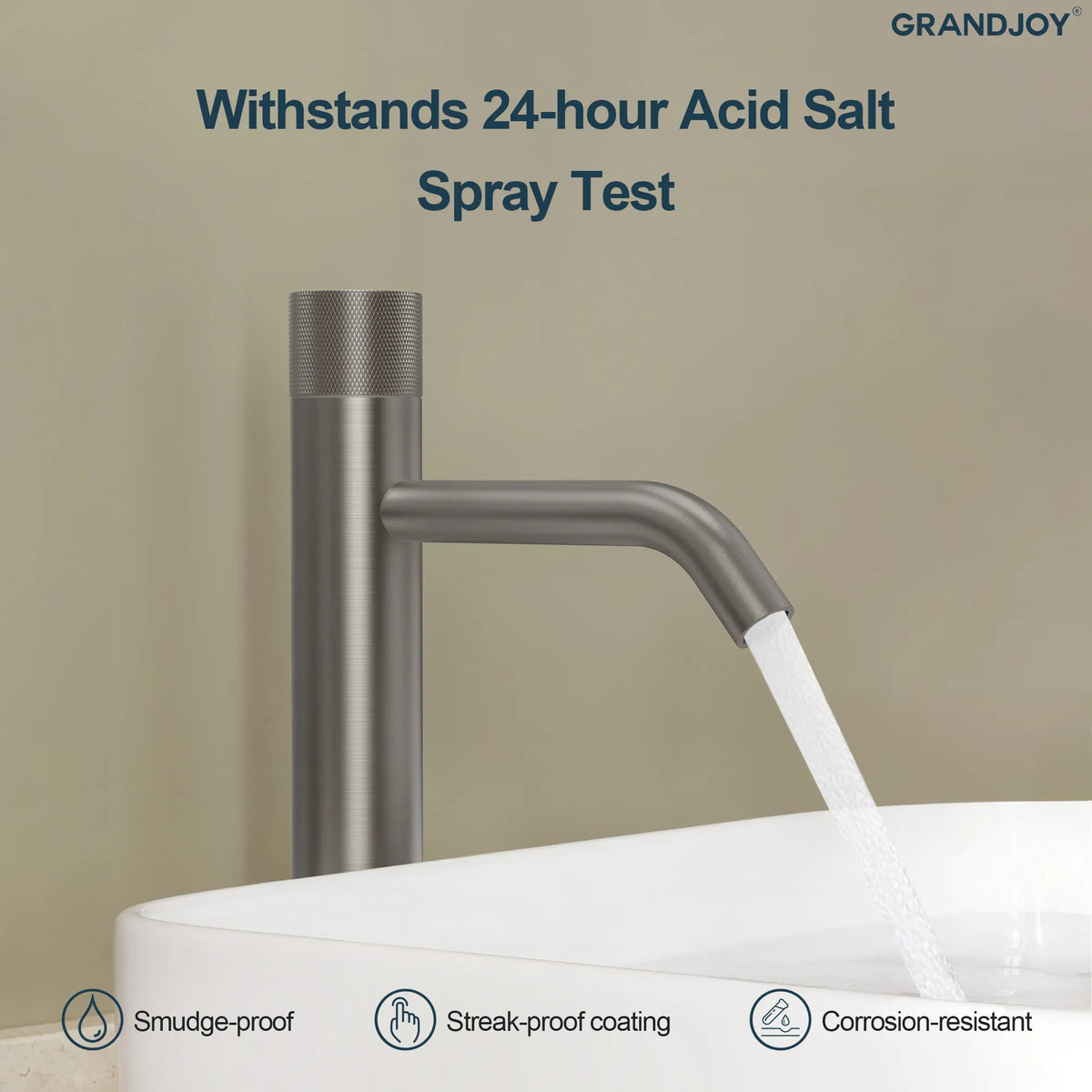 Single-Handle Vessel Bathroom Sink Faucet With Pop-Up Drain