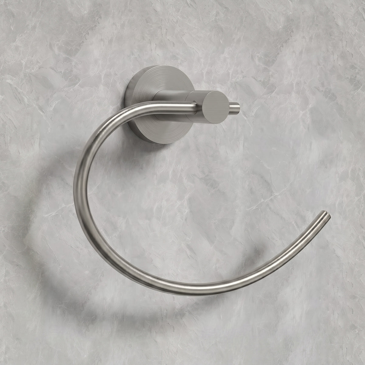 Circular Wall-Mounted Swing-Arm Towel Ring with 180-Degree Pivot