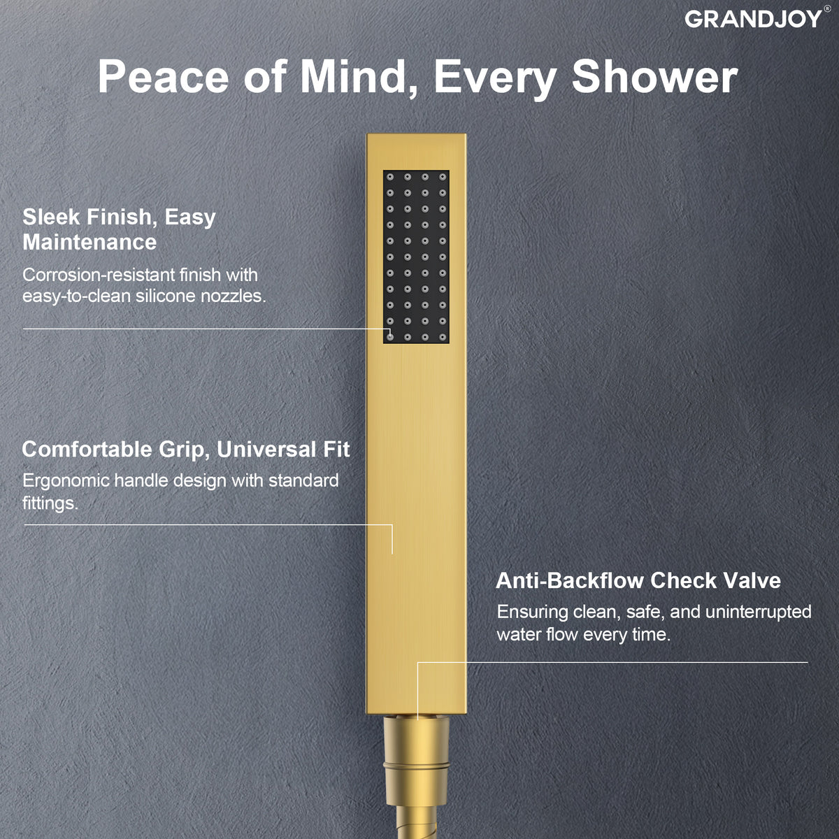 Exposed Shower System with Wide Rain Head and Handheld Spray