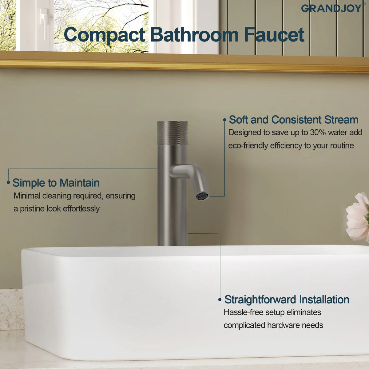 Single-Handle Vessel Bathroom Sink Faucet With Pop-Up Drain