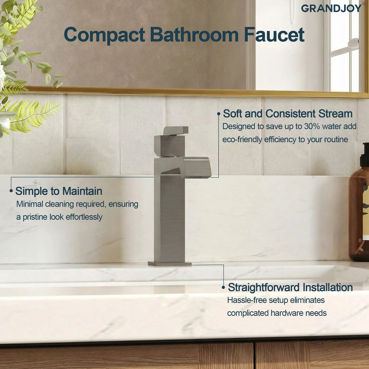 Single-Handle Bathroom Sink Faucet With Pop-Up Drain