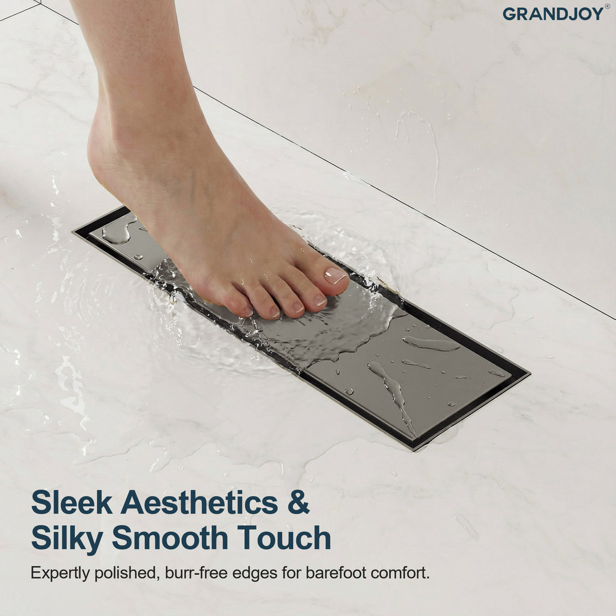 12-Inch Reversible Linear Shower Drain with Anti-Odor Core