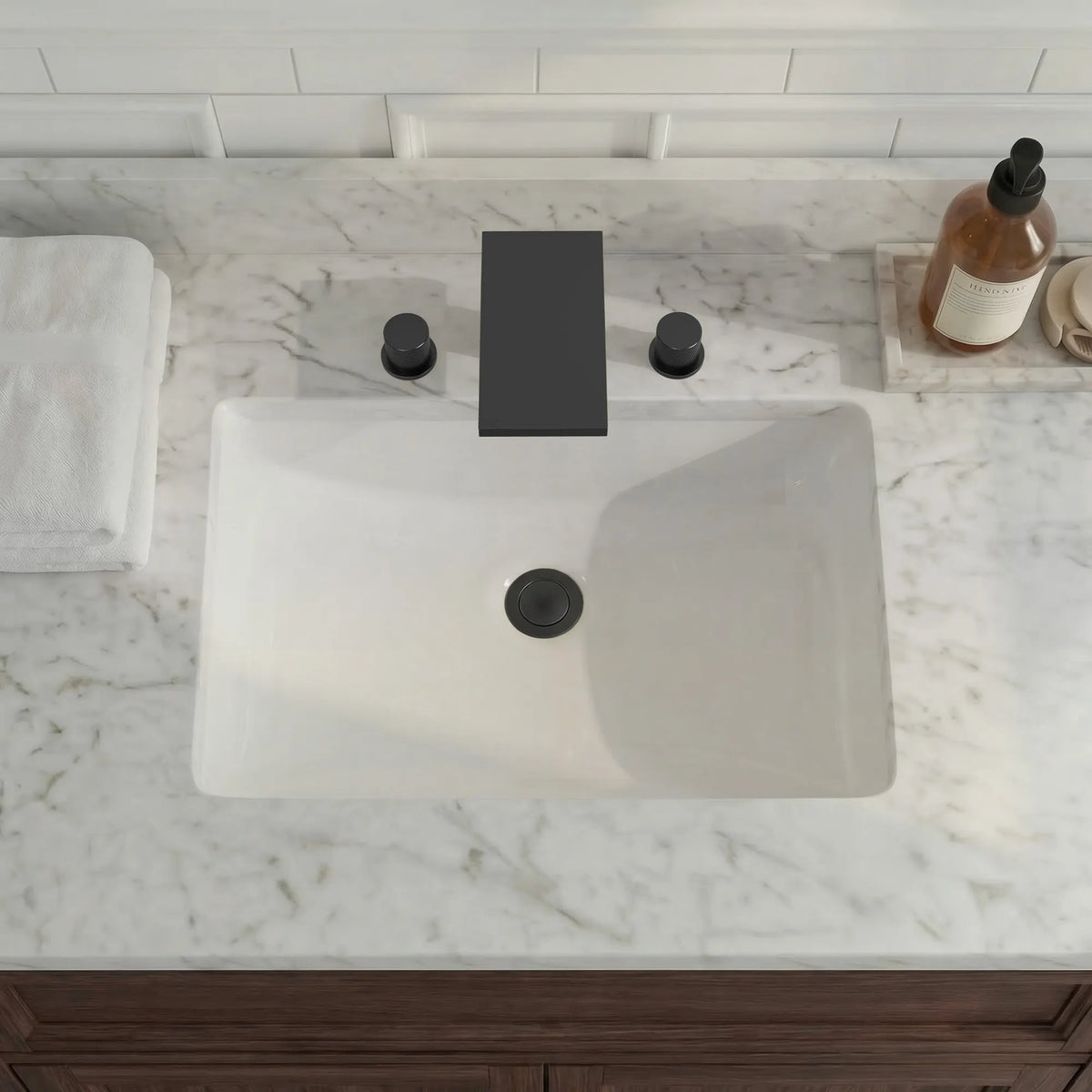 Two-Handle Mid Arc Widespread Bathroom Sink Faucet With Pop-Up Drain