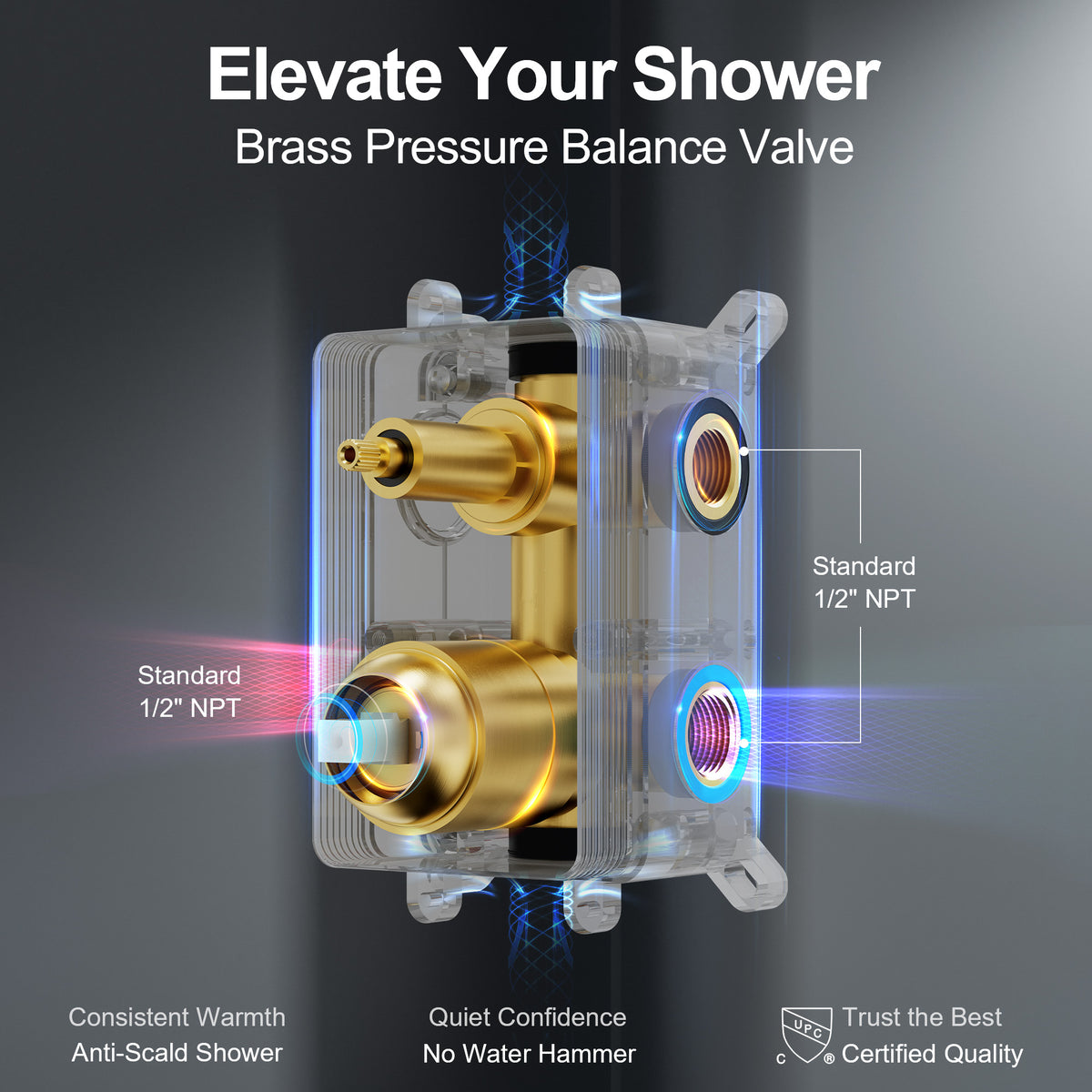 22-Inch Rainfall Wall-Mounted Shower System with Waterfall and Handheld Spray