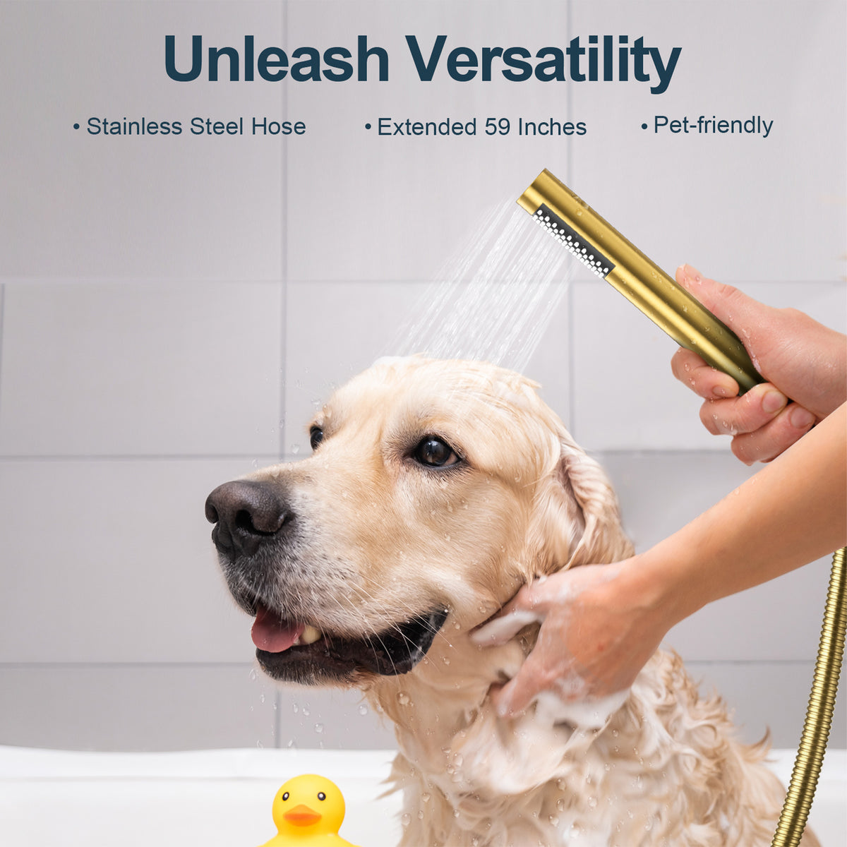 Wall-Mounted Rainfall Shower System with Adjustable Slide-Bar Handheld