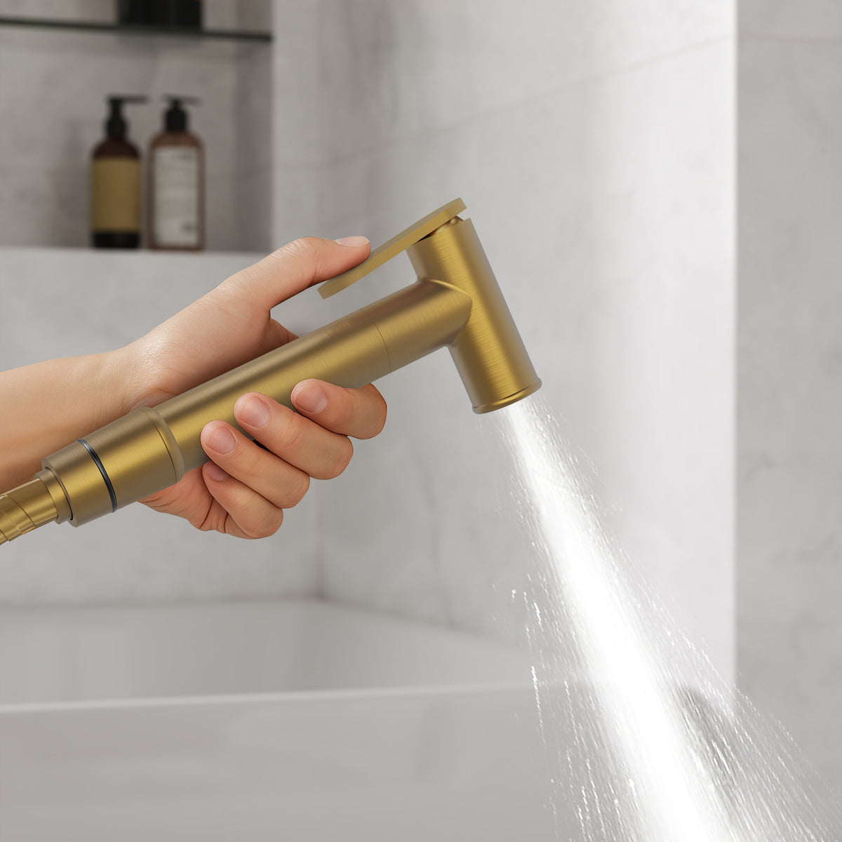 Single-Handle Wall-Mounted Brass Bidet Sprayer with Hot and Cold Control