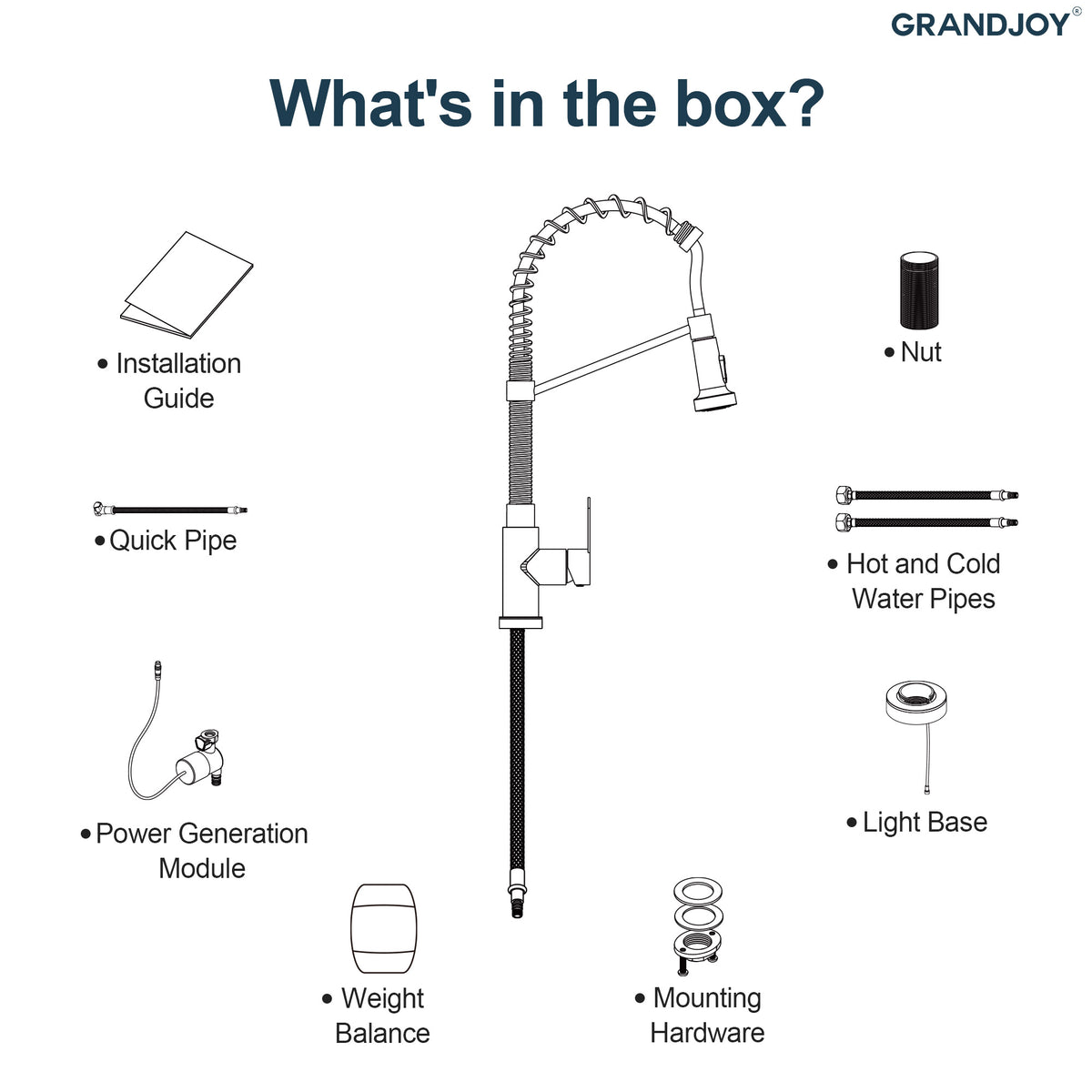 Single-Handle Pre-Rinse Spring Pull-Down Kitchen Faucet