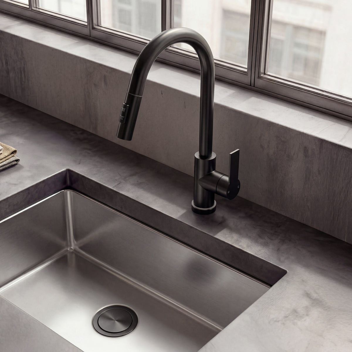 Single-Handle Pull-Down Kitchen Faucet With Dual Spray Modes