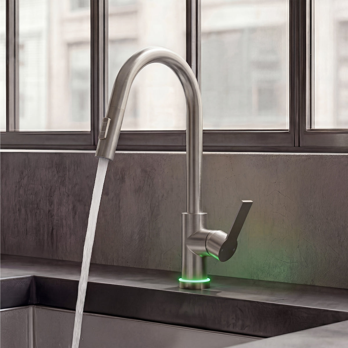 Single-Handle Pull-Down Kitchen Faucet With Dual Spray Modes