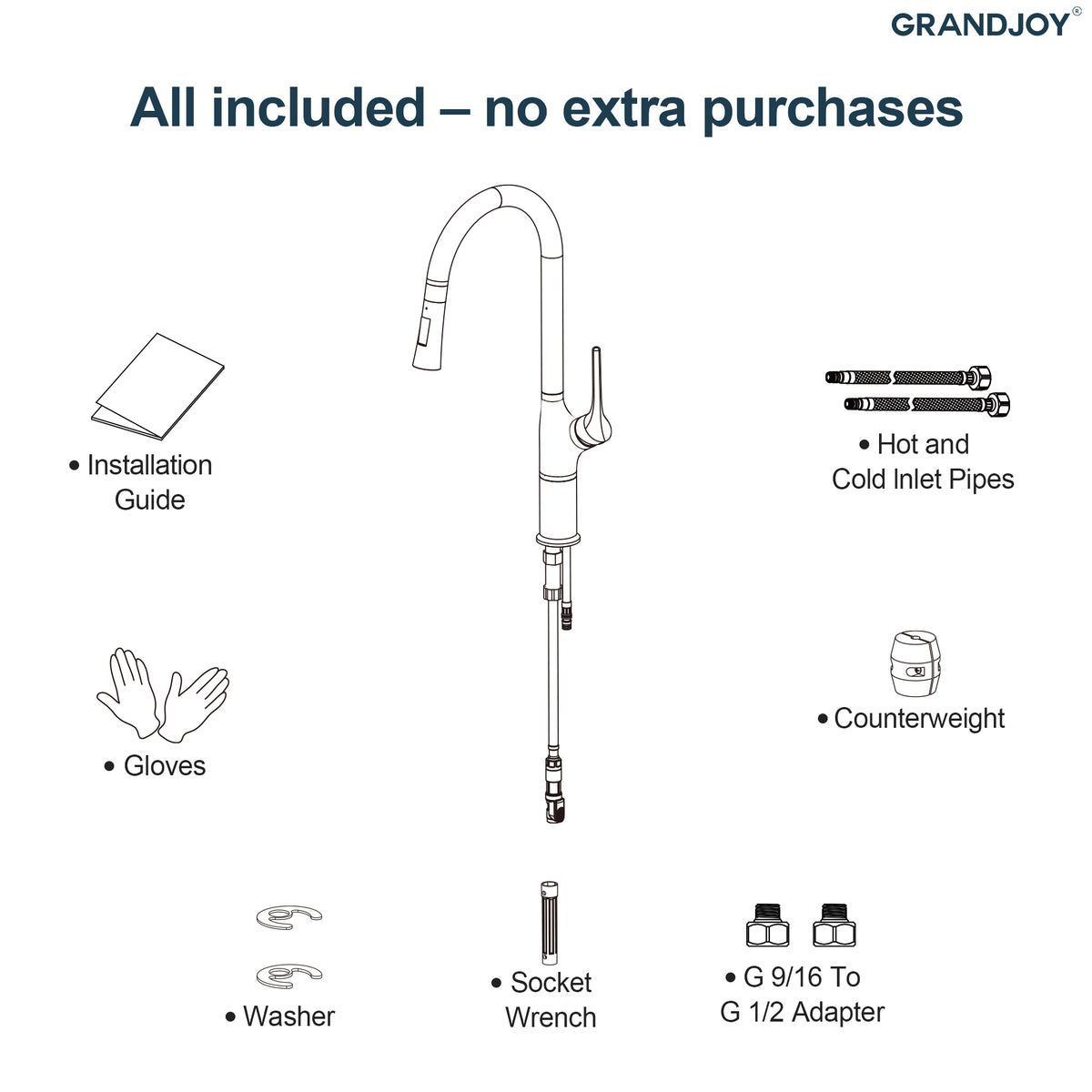 Single-Handle Pull-Down Kitchen Faucet With Dual Spray Modes
